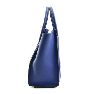Celine Blue Luggage Shopper Handbag Gold Leather Indigo